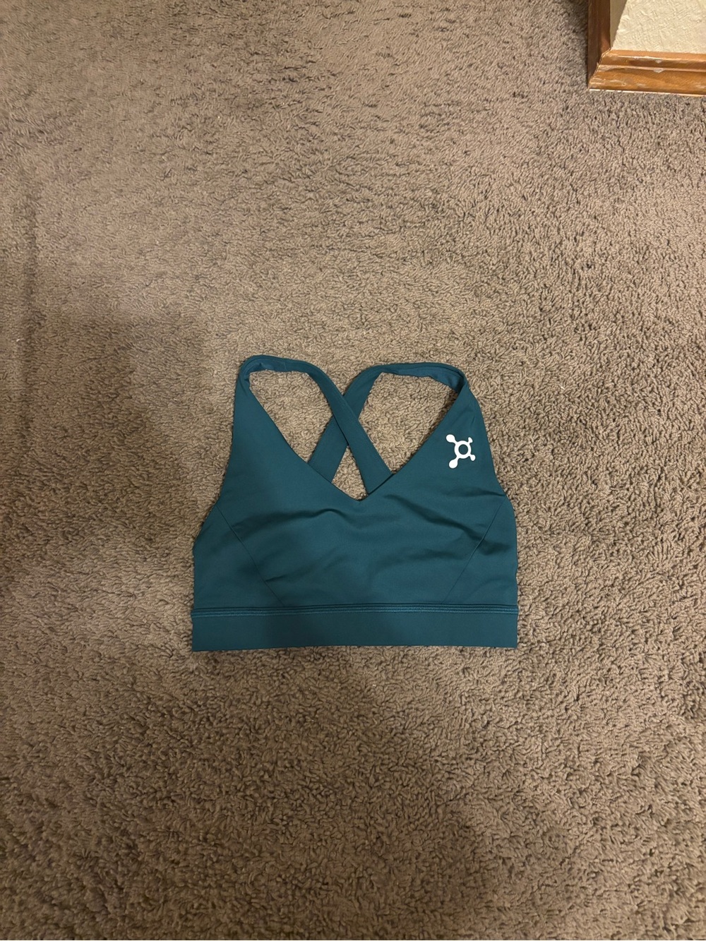 Teal Cross-Back Women's Lululemon x Orangetheory sports bra